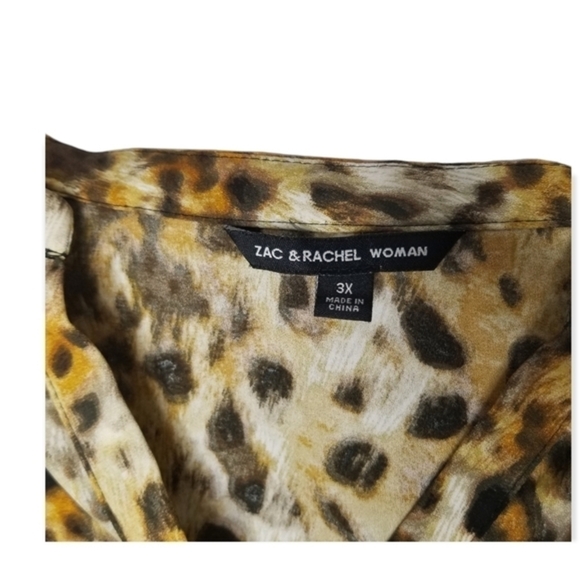 Zac & Rachel Woman Plus Size Animal Print Top Size 3X - Picture 4 of 4